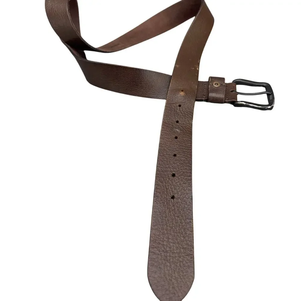 Levi's Vintage Patina Distressed Dark Brown Leather Western Belt Men XL 42